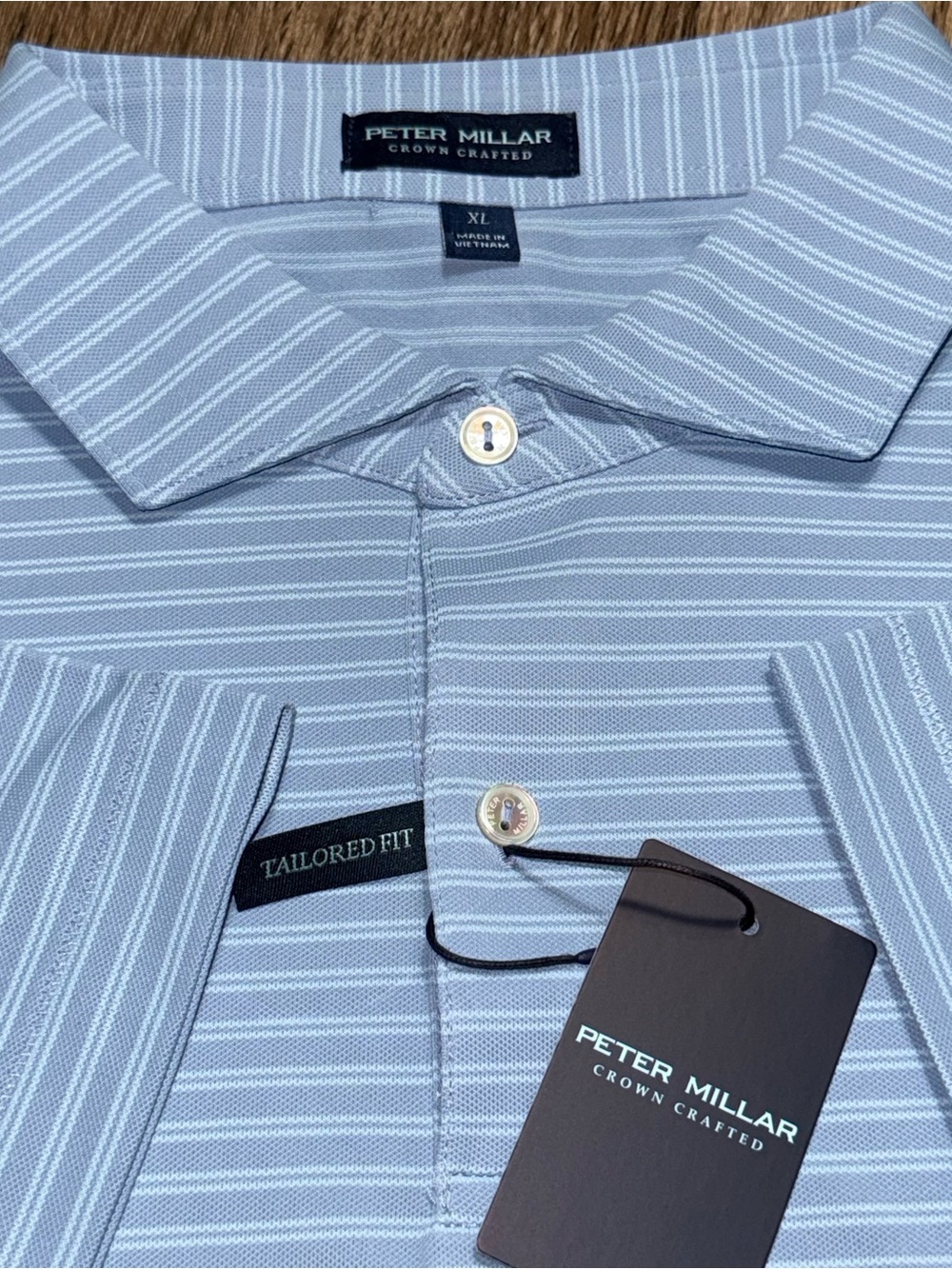Peter Millar Mezzo Performance Mesh Polo Angelite Men’s Golf Shirt Size XL